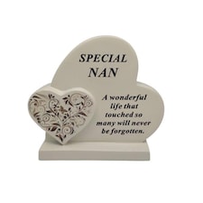 Double Hearts Floral Plaque 18x17cm - Nan  DF19150-C