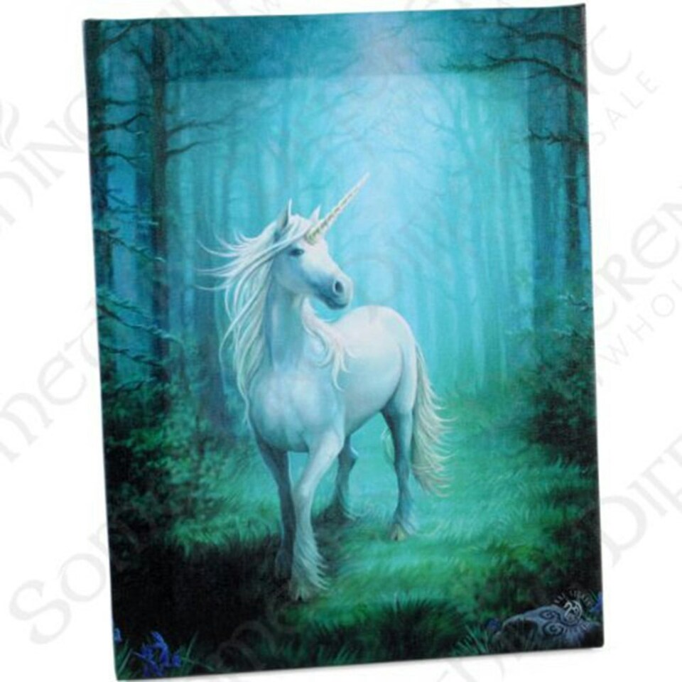 19x25 Forest Unicorn plaque by Anne Stokes