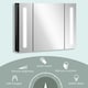 image 4 of kleankin LED Bathroom Mirror Cabinet with Shelves Wall Mount High Gloss Black