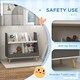 image 6 of HOMCOM Kids Storage Shelf, 2-Tier Kids Book Shelf with 5 Compartments, Anti-Tip Device, Pine Wood Legs, for Nursery, Playroom, Classroom - Grey