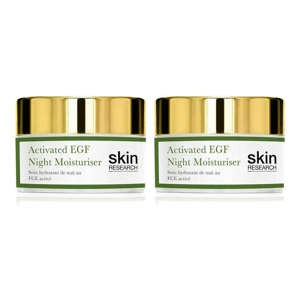 image 1 of Skin Research Activated EGF Night Moisturiser 50ml Twin Value Savings Pack