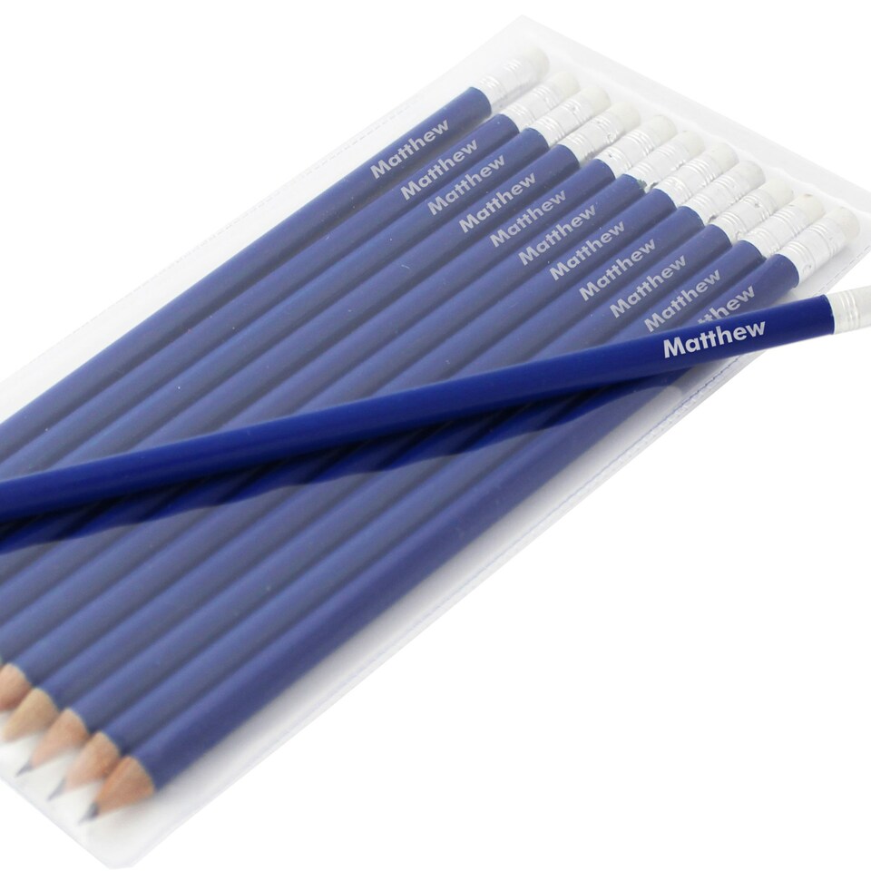 image 1 of Personalised Name Only Blue Pencils
