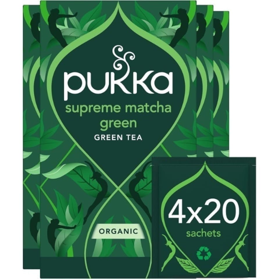 image 1 of Pukka Herbs Organic Herbal Tea, Supreme Matcha Green, 4 Packs, 80 Teabags 4