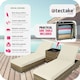 image 2 of Sun Lounger Set - 2 loungers, 1 side table, aluminium frame, adjustable backrest, rain cover Brown | Nature