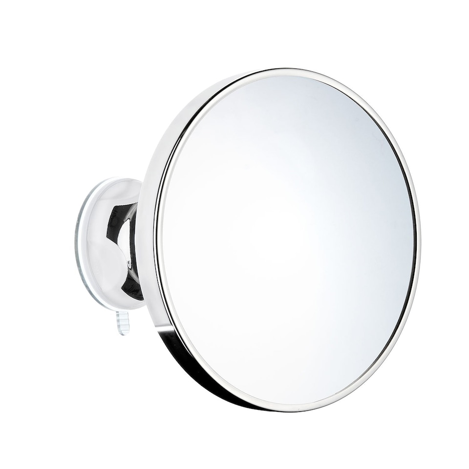 image 1 of BESLAGSBODEN Polished Chrome Bathroom Mirror with Suction Cup Mounting