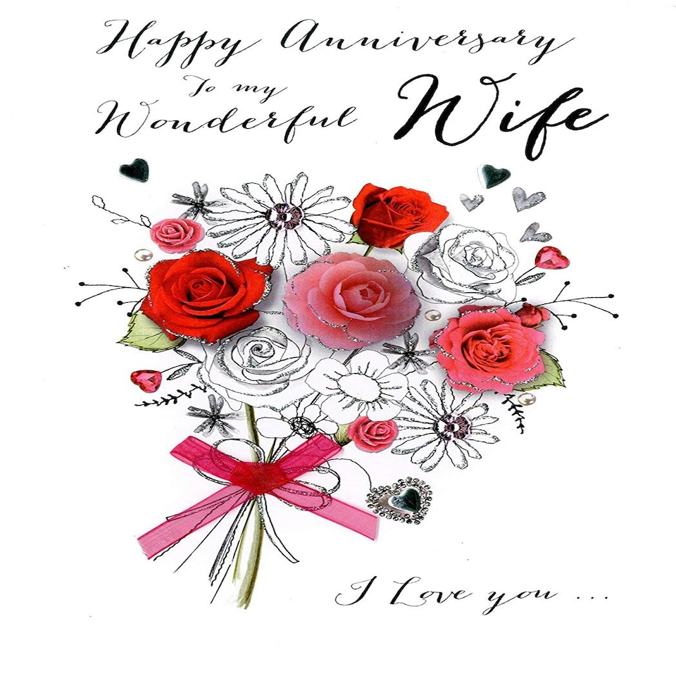 image 1 of Wonderful Wife Happy Anniversary Greeting Card Joie De Vivre Range Cards