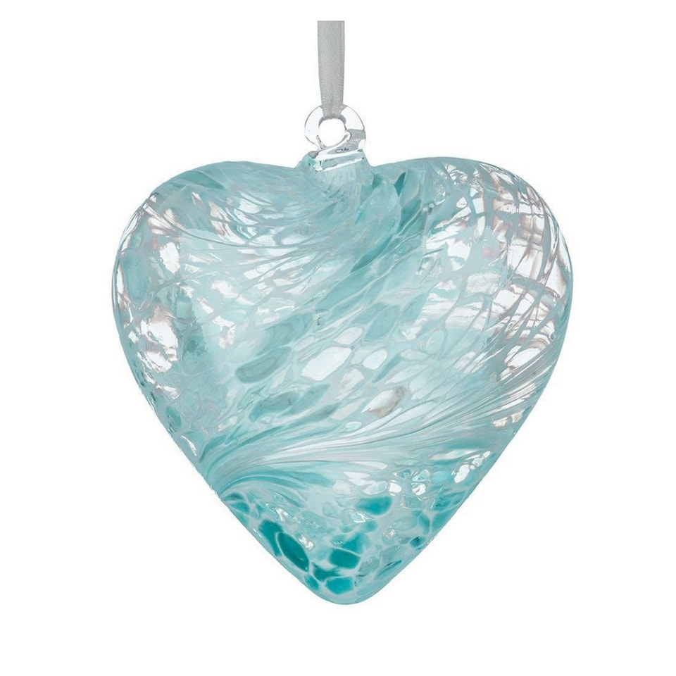 Sienna Glass 12cm Friendship Heart Pastel Blue