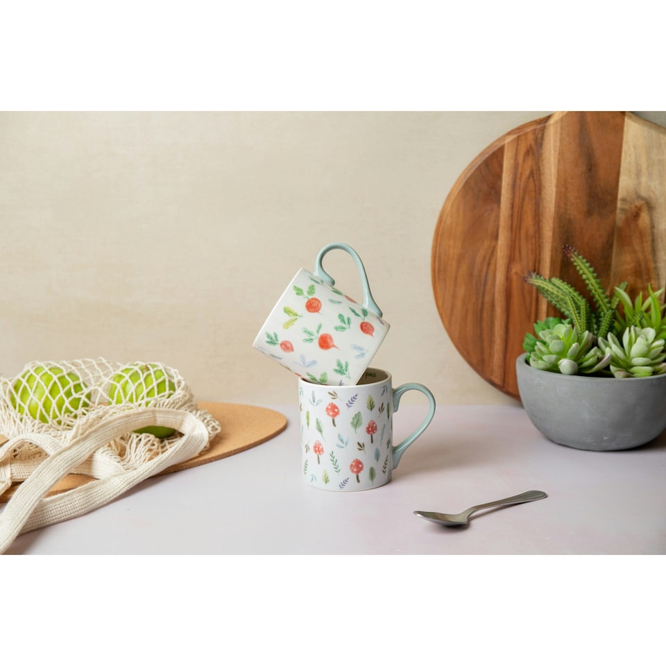 image 1 of Mikasa Mushroom Straight-Sided Porcelain Mug, 280ml | White