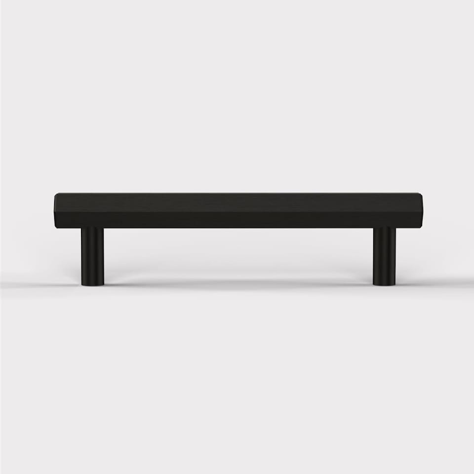 image 1 of Pushka Home Solid Brass Hexagonal Bar Handle 384mm - Black