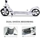 image 6 of HOMCOM Folding Kick Scooter with Big Wheels for 14+ Teens Adult, White