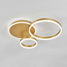 Living and Home Triple-Ring LED Ceiling Light - Golden