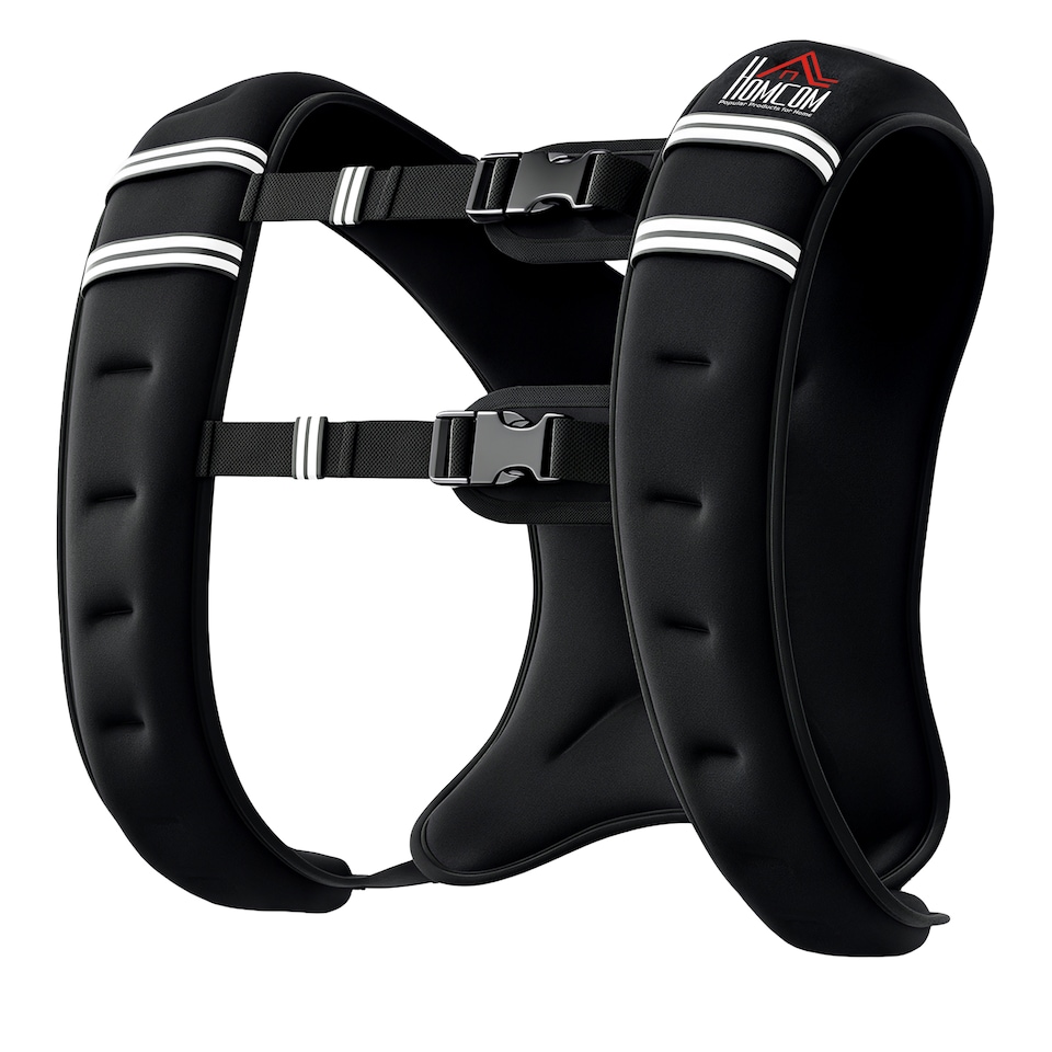 image 1 of HOMCOM 8KG Weighted Vest with Adjustable Straps, Pocket, Reflective Strips | Black