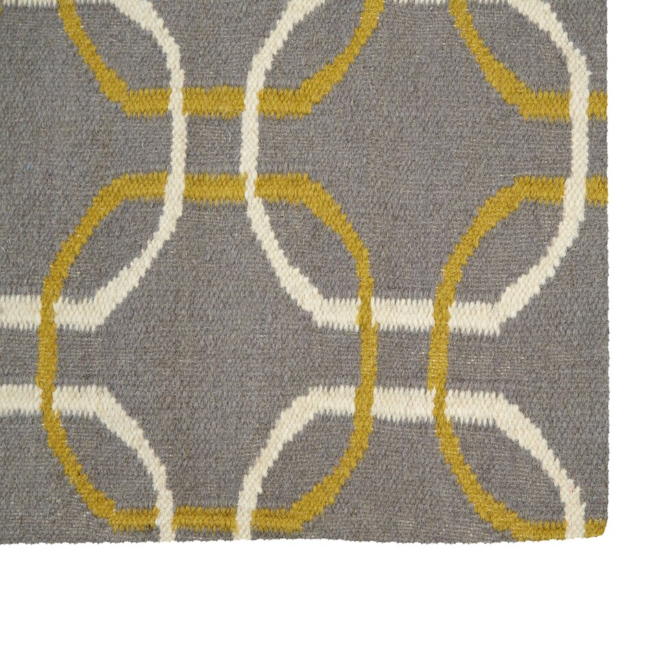image 1 of Interiors by Premier Grey White and Green Rug Multi