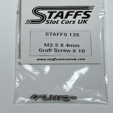 Staffs Slot Cars Grub Screw M2.5 X 4 mm x 10 STAFFS 135