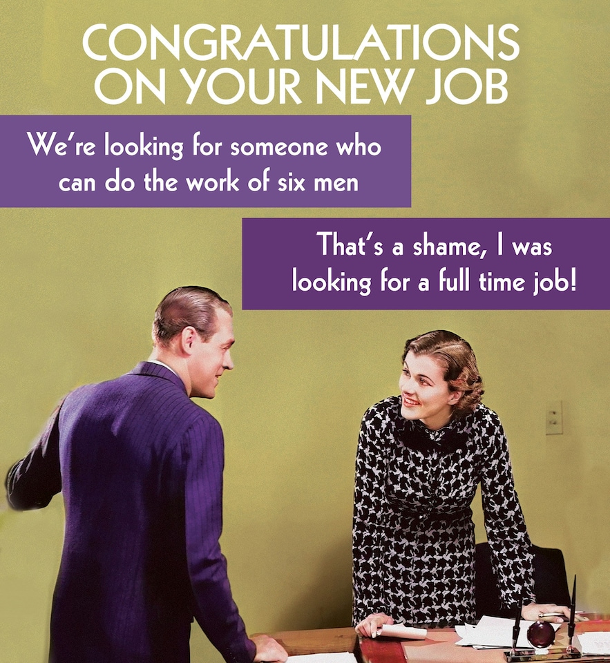 image 1 of We're Looking for Someone Who Can Do The Work Of Six Men... - Funny New Job Card