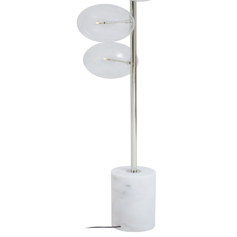 image 1 of Interiors by Premier Nickel And White Marble Floor Lamp White