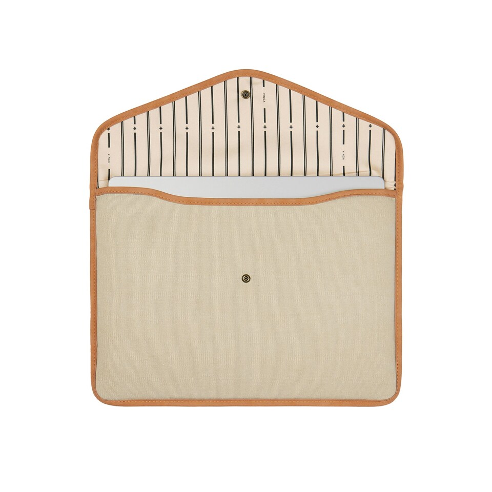 image 1 of Vinga Bosler Recycled Canvas Laptop Sleeve - Beige - One Size