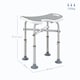 image 5 of HOMCOM Height Adjustable Shower Stool with Suction Grab Rail, Aluminium Shower Chair with U-Shaped Padded Seat, Non-Slip Bath Stool for Elderly, Disabled, Seniors, Pregnant, Grey