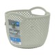 image 1 of JVL Droplette Design Plastic Round Storage Basket - Ice Grey Grey