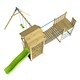 image 4 of TP Skywood Wooden Tower Climbing Frame with Ripple Slide, Sky Bridge, Mini Tower & Double Swing Arm - FSC® certified