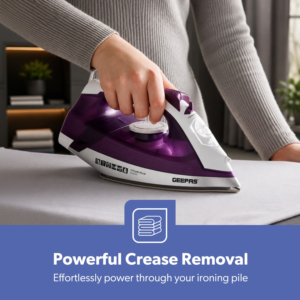 image 1 of GEEPAS Steam Iron  2000W Purple