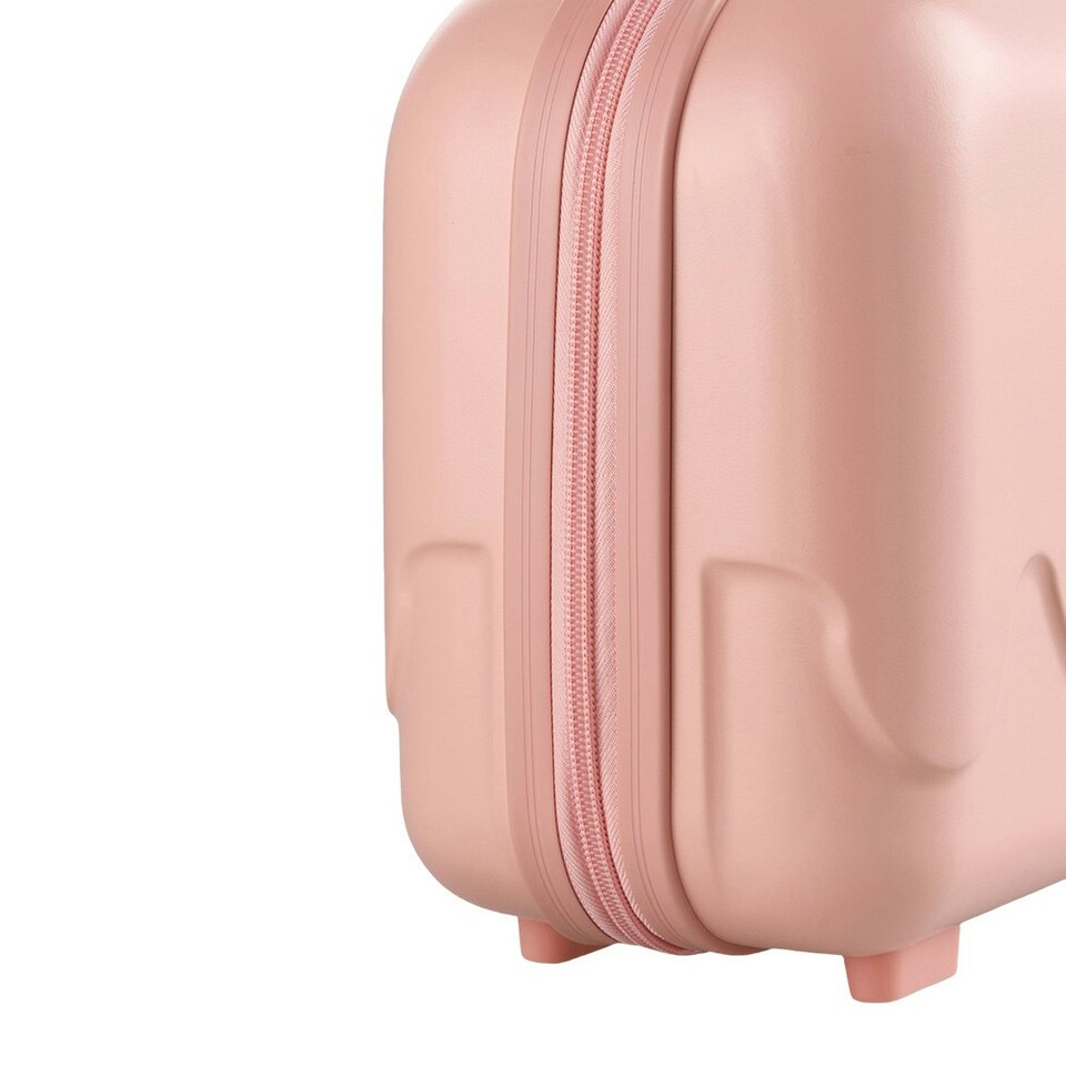 image 1 of Living and Home Portable Lightweight Hard Shell Cosmetic Travel Case, Pink | Pink | Personal Item