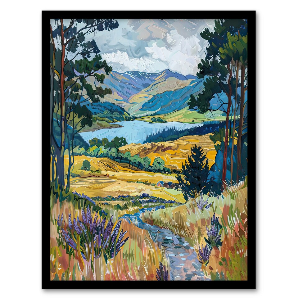 image 1 of Loch Lomond Scottish Landscape Nature Lover Black Framed Wall Art Print A4