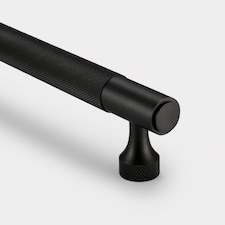Pushka Home Solid Brass Knurled Bar Handle 632mm - Black