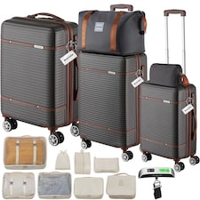 Suitcase Set Madison - 13-piece, 3 suitcases, packing cubes, TSA lock | Grey | anthracite | 1