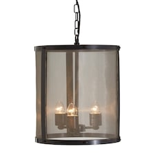 Interiors by Premier Black Finish Small Pendant Light With Hints of Gold