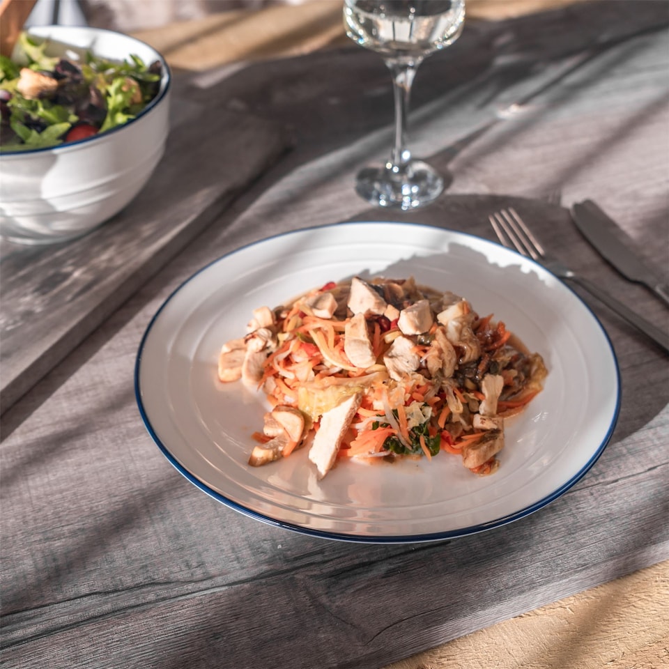 image 1 of Nicola Spring White Farmhouse Dinner Plates - 26cm - Pack of 6 | White | White