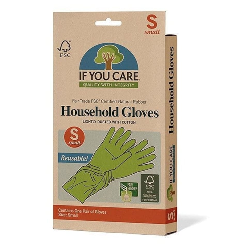 image 1 of If You Care FSC Small Certified Fair Rubber Latex Household Gloves