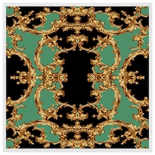 Black & green baroque (Picutre Frame) White | L