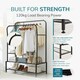 image 5 of Clothes Rail with Double Hanging & Shelves Black Metal Garment Rack Heavy Duty Black | One Size