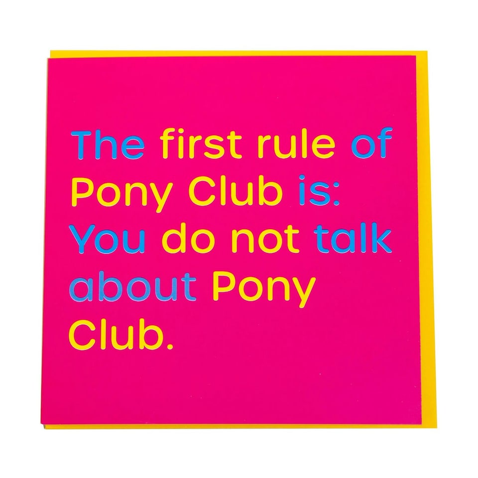 Gubblecote Pony Club Greetings Card - Pink - One Size