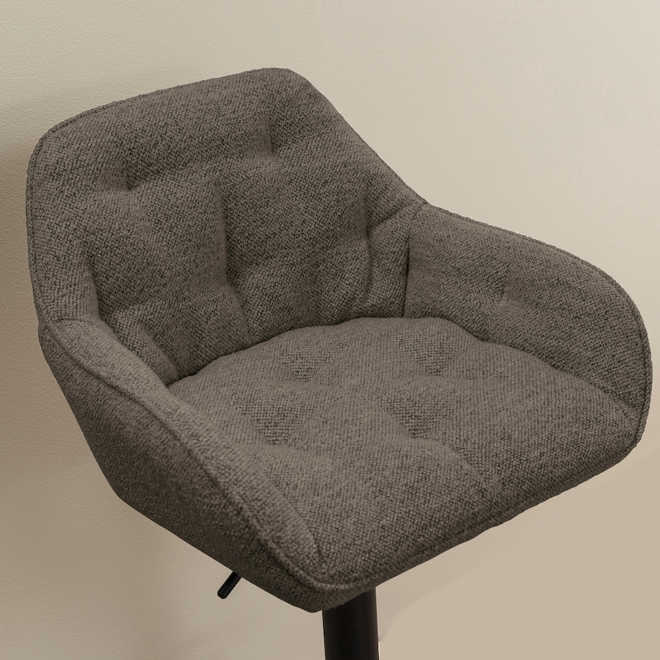 image 1 of Brooke Swivel Bar Stool with Height Adjustable Function in Taupe.