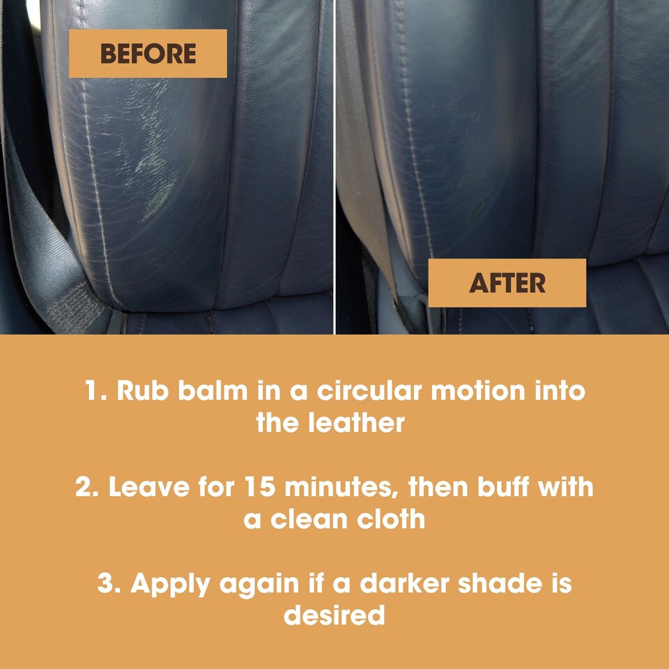 image 1 of Furniture Clinic Leather Recolouring Balm (Medium Brown) - Colour Restorer for Sofas, Chairs, Car Seats & More - Covers Scratches, Scuffs & Fading - 16 Shades Available