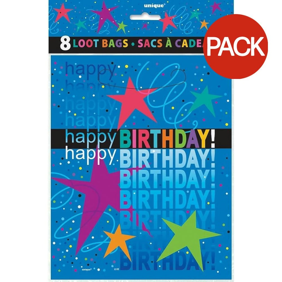 Unique Party Cosmic Birthday Party Bags (Pack of 8) - Multicoloured - One Size