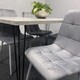 image 10 of Grey Dining Table with Hairpin Legs & 4 Grey Velvet Chairs Set for Kitchen & Dining Room Grey