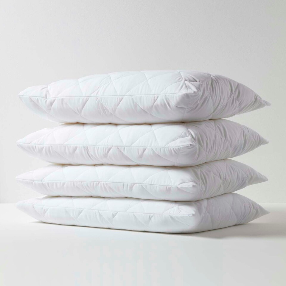 image 1 of Homescapes Anti Allergy Pillow Protectors - Pack of 4 White