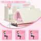 image 4 of HOMCOM Kids Desk and Chair Set with Storage Shelves, Washable Cover - Pink 