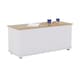 image 10 of Vida Designs Arlington Storage Ottoman Bedroom Hallway Chest Bench, White & Oak | White | White