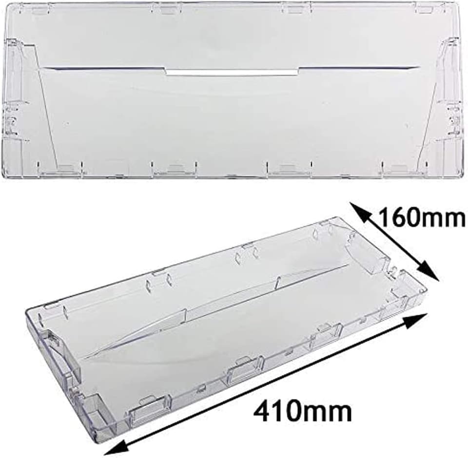 image 1 of SPARES2GO Plastic Drawer Flap Front Handle for Indesit CA55 CAA55 Series Fridge Freezer (Pack of 2)