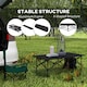 image 4 of Outsunny Portable Folding Camping Table w/ Roll Up Aluminium Top Carry Bag Black