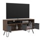 image 5 of Vegas Grey and Bleached Oak Wide 4-Door TV Unit - Modern Media Cabinet with Storage and Shelves | Brown | Brown | 1