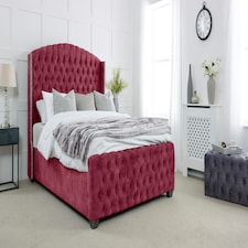 Richmond Plush King Bed Frame - Maroon