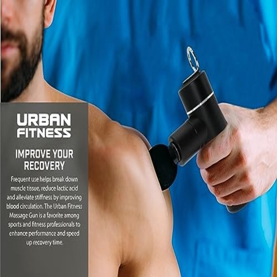 image 1 of Urban Fitness Mini Massage Gun, Black