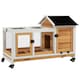 image 6 of PawHut Rabbit Hutch, Guinea Pig Cage with Wheels, Outdoor/Indoor, Yellow