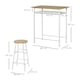 image 7 of HOMCOM 3-Piece Dining Set with 2 Matching Chairs and 1 Table, White and Oak