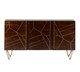 image 2 of Dark Gold Extra Large Sideboard 3 Drawers And 2 Doors - Solid Mango Wood - L40 x W160 x H85 cm | Brown